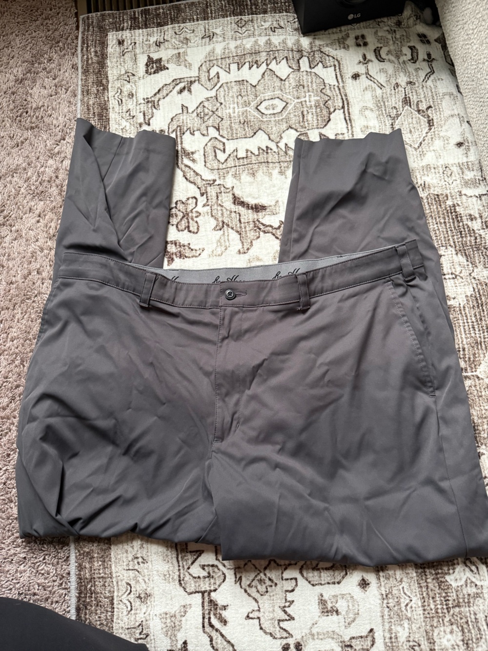 Hogan Men's Dark Gray Zip-Front Lightweight golf pants